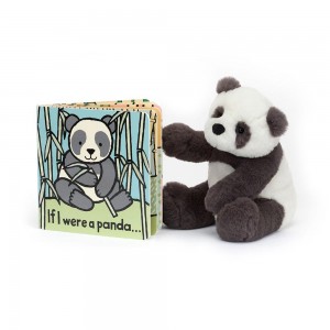 Cadeaux Pour Bébé Jellycat If I Were A Panda and Harry Panda Cub Small, Noir | 47509-OKFS