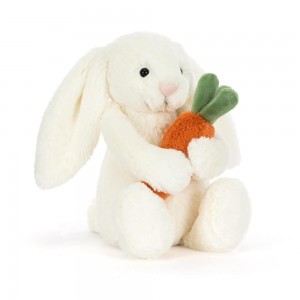 Cadeaux Pour Bébé Jellycat Peluche Bashful Carrot Bunny,18cm x 9cm x 8cm Blanche | 26897-KPHM