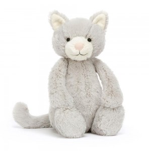 Chat Jellycat Peluche Bashful Kitty,12.2in x 4.7in x 3.5in Grise | 46890-HMRO
