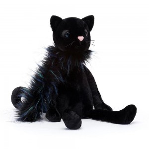 Chat Jellycat Peluche Glamorama,16.9in x 3.9in x 3.9in Noir | 58290-UPOB