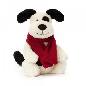 Chien Jellycat Peluche Bashful Winter Puppy,12.2in x 4.7in x 3.5in Blanche | 37692-WPHU