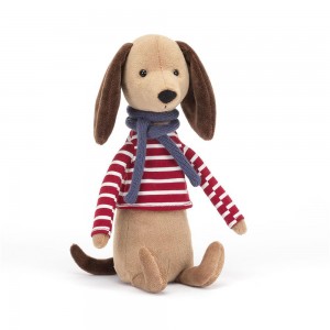 Chien Jellycat Peluche Beatnik Buddy Sausage Dog,11.8in x 2.8in x 2in Marron | 92136-JONI