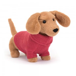 Chien Jellycat Peluche Sweater Sausage Dog,6.3in x 2.8in x 9.4in Marron | 56182-NLXA