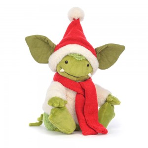 Créatures Mythiques Jellycat Peluche Christmas Grizzo,30cm x 10cm x 9cm Vert | 29543-XPED