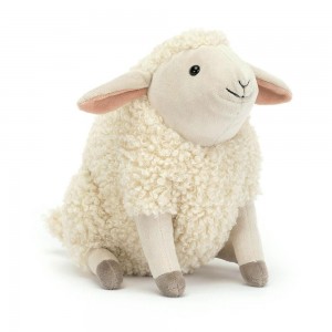 Ferme Jellycat Peluche Burly Boo Sheep,20cm x 11cm x 14cm Blanche | 73986-SEBL