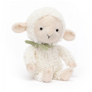 Ferme Jellycat Peluche Fuzzkin Lamb,25cm x 9cm x 5cm Blanche | 17462-QSCA