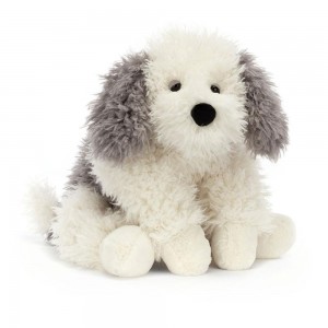 Grand Jellycat Peluche Floofie Sheepdog,16cm x 20cm x 47cm Blanche | 01925-SNUV