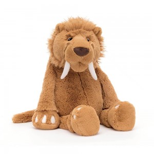 Grand Jellycat Peluche Stellan Sabre Tooth Tiger,49cm x 17cm x 16cm Marron | 82139-GWJH