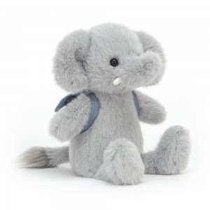 Jungle Et Safari Jellycat Peluche Backpack Elephant,22cm x 9cm x 8cm Grise | 90182-ETOC