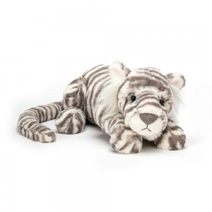 Jungle Et Safari Jellycat Peluche Sacha Snow Tiger,13cm x 14cm x 36cm Blanche | 25694-XCFL