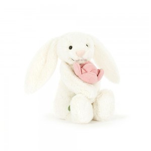 Lapin Jellycat Peluche Bashful Bunny 'Peony',7.1in x 3.5in x 3.1in Blanche | 36085-TRVI