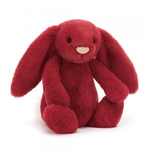 Lapin Jellycat Peluche Bashful Luxe Bunny Scarlett,31cm x 12cm x 9cm Rouge | 42657-EPXG
