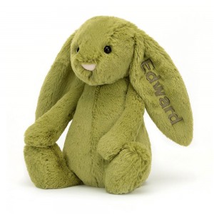 Lapin Jellycat Peluche Bashful Moss Bunny Medium31cm x 12cm x 9cm Vert | 30127-JVNR