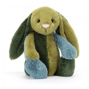 Lapin Jellycat Peluche Bashful Patchwork Basil Bunny,31cm x 12cm x 9cm Vert | 41768-VCUH