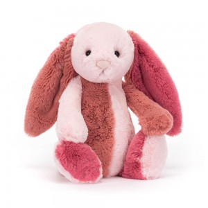 Lapin Jellycat Peluche Bashful Patchwork Coralia Bunny,31cm x 12cm x 9cm Rose | 03674-TJRA