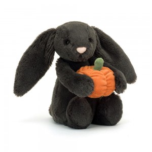 Lapin Jellycat Peluche Bashful Pumpkin Bunny,31cm x 12cm x 9cm Noir | 91765-KPZL