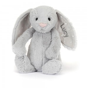Lapin Jellycat Peluche Bashful Shimmer Bunny Medium31cm x 12cm x 9cm Grise | 51632-AYZN
