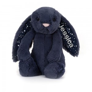 Lapin Jellycat Peluche Bashful Stardust Bunny Medium31cm x 12cm x 9cm Bleu | 76528-SKWB