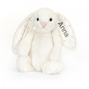 Lapin Jellycat Peluche Bashful Twinkle Bunny Medium31cm x 12cm x 9cm Blanche | 31849-QAGX