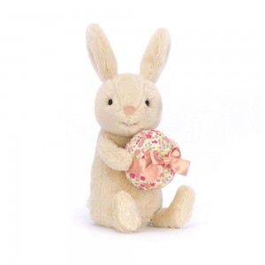 Lapin Jellycat Peluche Bonnie Bunny with Egg,18cm x 8cm x 6cm Beige | 57638-ZQOE