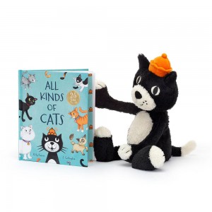 Livres Jellycat All Kinds of Cats and Jack Medium Noir | 71032-ISFA