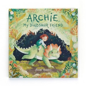 Livres Jellycat Archie, My Dinosaur Friend,25cm x 25cm x 1cm Vert | 67031-HZCO