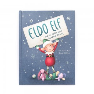 Livres Jellycat Eldo Elf and the Patchwork Bashful Bunny,29cm x 22cm x 1cm Rouge | 32564-JHOD