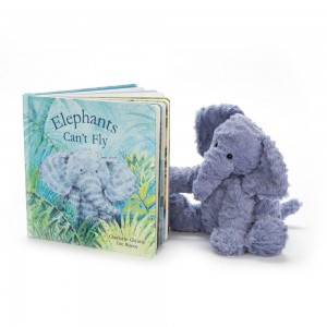Livres Jellycat Elephants Can't Fly and Fuddlewuddle Elephant Medium Bleu | 92814-GHYV