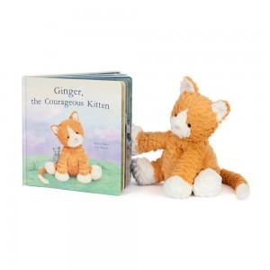 Livres Jellycat Ginger, the Courageous Kitten and Fuddlewuddle Ginger, Orange | 62418-PWJT