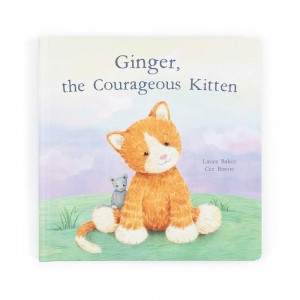 Livres Jellycat Ginger, the Courageous Kitten,23cm x 23cm x 2cm Orange | 71863-WIGF