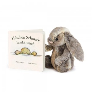 Livres Jellycat Haschen Schnuck Bleibt Wach Buch & Bashful Cottontail Bunny Medium Marron | 29874-RXHJ