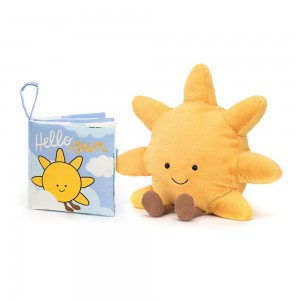 Livres Jellycat Hello Sun Fabric and Amuseables Sun Medium Jaune | 16793-SVZP