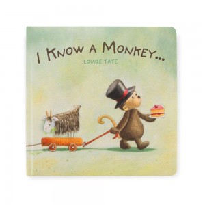 Livres Jellycat I Know A Monkey,23cm x 23cm x 2cm Vert | 05214-FWGD