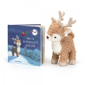 Livres Jellycat Mitzi Reindeer's Dream and Mitzi Reindeer Medium Beige | 72691-JWQP