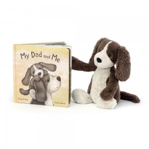 Livres Jellycat My Dad and Me and Bashful Fudge Puppy Medium Marron | 25430-GJVN
