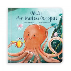 Livres Jellycat Odell, The Fearless Octopus,23cm x 23cm x 2cm Orange | 13965-DROA