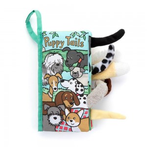 Livres Jellycat Puppy Tails Activity,22cm x 13cm x 5cm Vert | 24395-YIPF