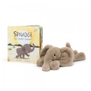 Livres Jellycat Smudge the Littlest Elephant and Smudge Elephant Medium Grise | 29750-PRIQ