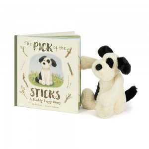 Livres Jellycat The Pick of the Sticks and Bashful Puppy Medium Blanche | 89136-OKXG