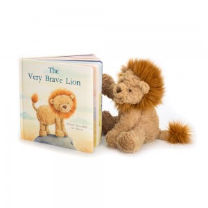 Livres Jellycat The Very Brave Lion and Fuddlewuddle Lion Medium Marron | 36872-GRLM