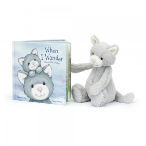 Livres Jellycat When I Wonder and Bashful Kitty Medium Grise | 14035-ESYI
