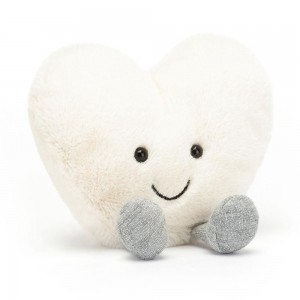 Mariage Et Anniversaire Jellycat Peluche Amuseables Cream Heart,11cm x 12cm x 4cm Blanche | 90125-XYFB