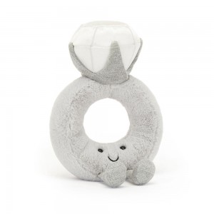 Mariage Et Anniversaire Jellycat Peluche Amuseables Diamond Ring,20cm x 12cm x 5cm Grise | 24830-XSAF