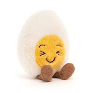 Nourriture Jellycat Peluche Amuseable Laughing Boiled Egg,14cm x 9cm x 4cm Blanche | 26701-NXMP