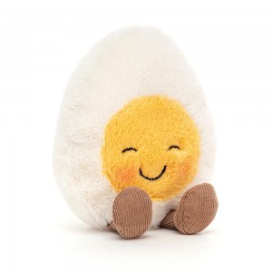 Nourriture Jellycat Peluche Amuseables Boiled Egg Blushing,14cm x 9cm x 4cm Blanche | 68317-ERNA