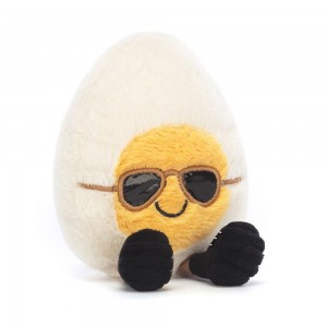 Nourriture Jellycat Peluche Amuseables Boiled Egg Chic,14cm x 9cm x 4cm Blanche | 65079-WPSG