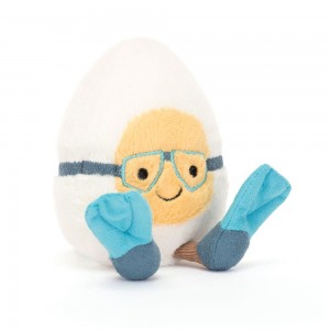 Nourriture Jellycat Peluche Amuseables Boiled Egg Scuba,14cm x 9cm x 4cm Blanche | 67582-ITQC