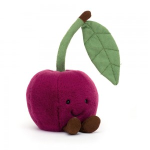 Nourriture Jellycat Peluche Amuseables Cherry,12cm x 10cm x 9cm Rouge | 58160-CSMP