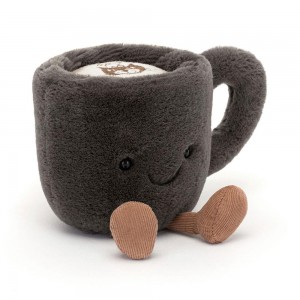 Nourriture Jellycat Peluche Amuseables Coffee Cup,14cm x 10cm x 9cm Noir | 04376-GIDO