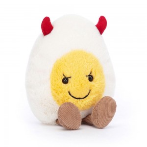 Nourriture Jellycat Peluche Amuseables Devilled Egg,14cm x 9cm x 4cm Blanche | 78910-LDYQ